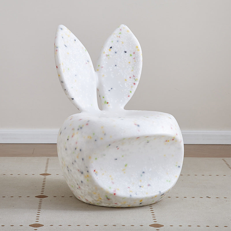 Contemporary Creative Round PE Rabbit-Shaped Kids Backrest Stool For Living Room