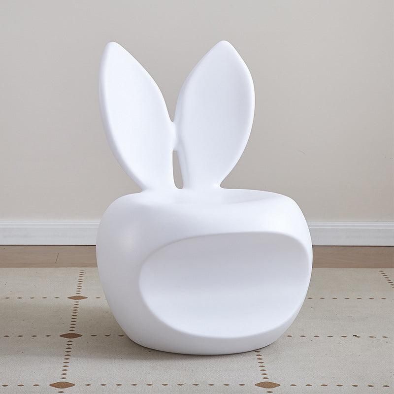 Tabouret dossier pour enfants en forme de lapin, rond et créatif contemporain en PE pour salon 