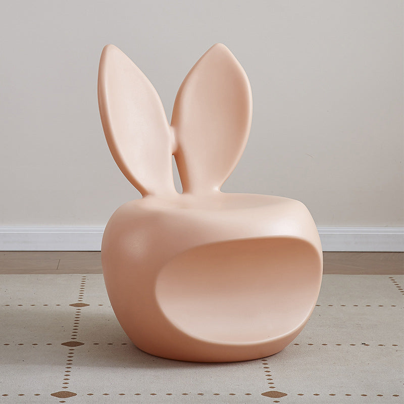 Tabouret dossier pour enfants en forme de lapin, rond et créatif contemporain en PE pour salon 