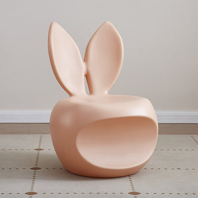 Contemporary Creative Round PE Rabbit-Shaped Kids Backrest Stool For Living Room