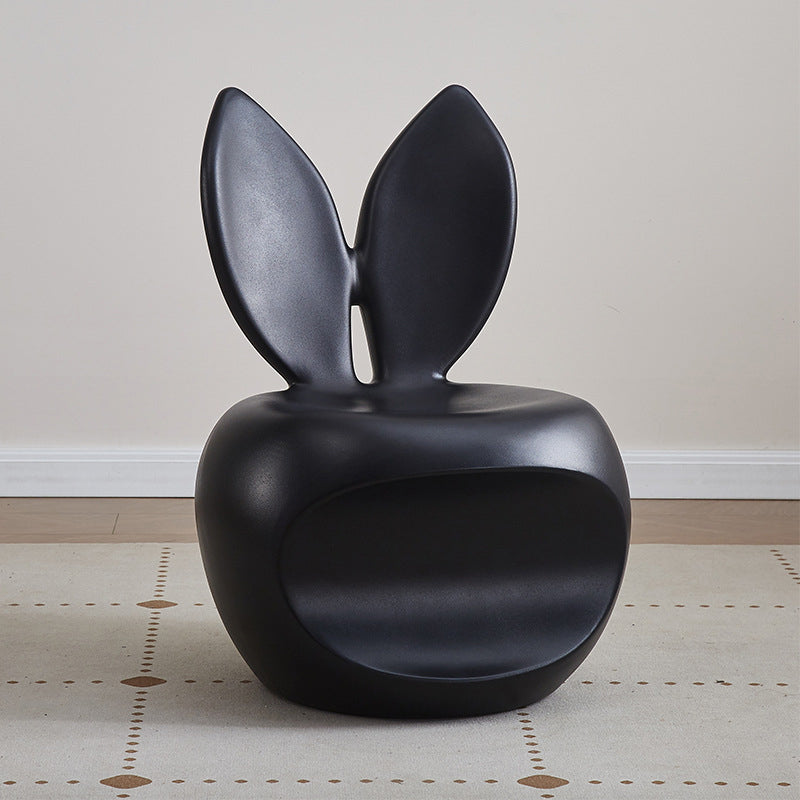 Tabouret dossier pour enfants en forme de lapin, rond et créatif contemporain en PE pour salon 