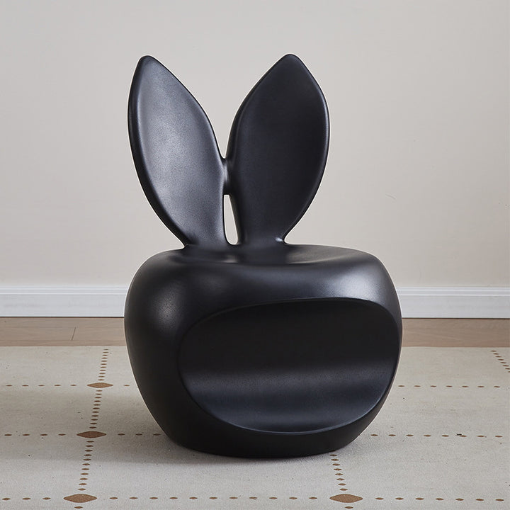 Tabouret dossier pour enfants en forme de lapin, rond et créatif contemporain en PE pour salon 