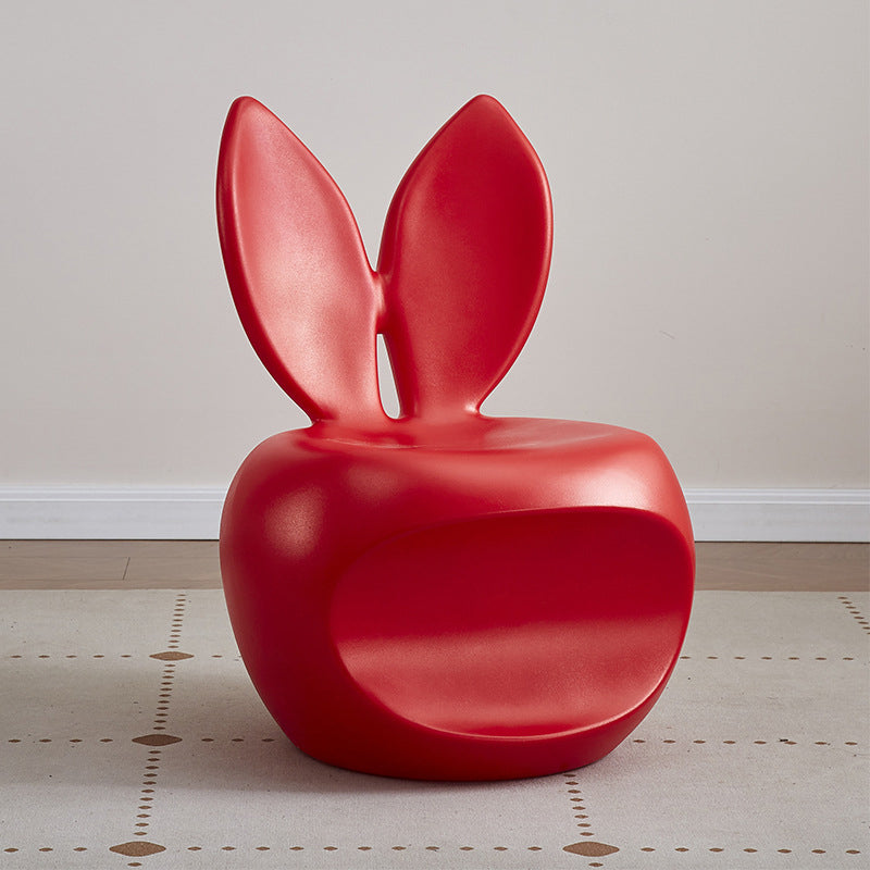 Tabouret dossier pour enfants en forme de lapin, rond et créatif contemporain en PE pour salon 