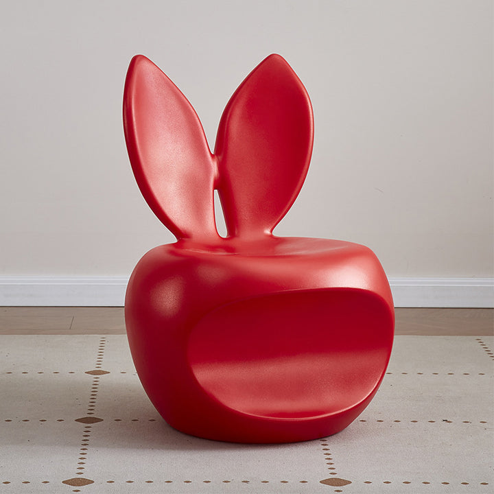 Tabouret dossier pour enfants en forme de lapin, rond et créatif contemporain en PE pour salon 
