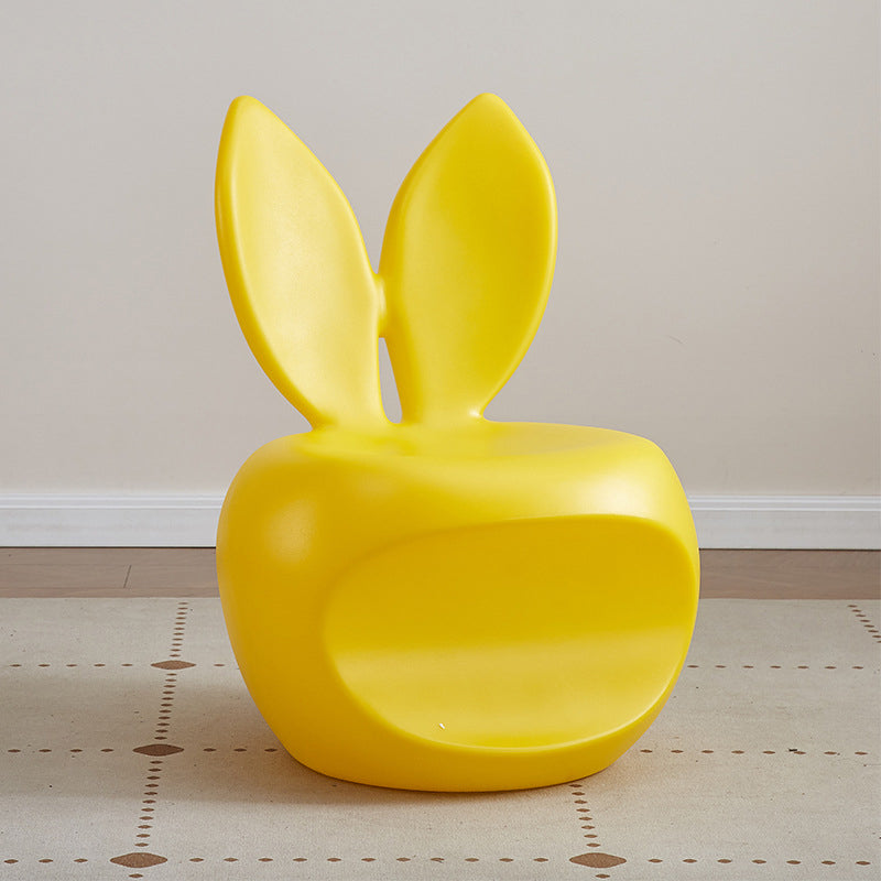 Tabouret dossier pour enfants en forme de lapin, rond et créatif contemporain en PE pour salon 
