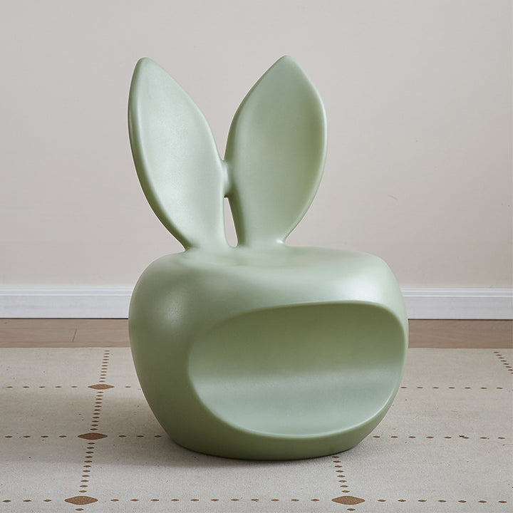 Tabouret dossier pour enfants en forme de lapin, rond et créatif contemporain en PE pour salon 