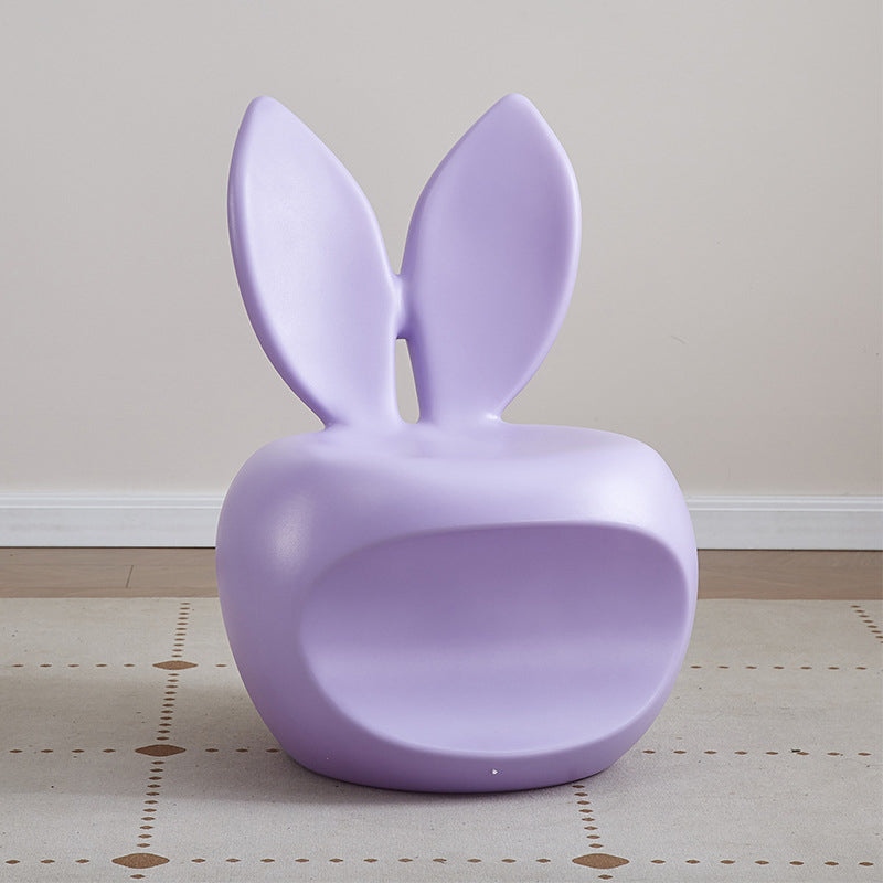 Tabouret dossier pour enfants en forme de lapin, rond et créatif contemporain en PE pour salon 