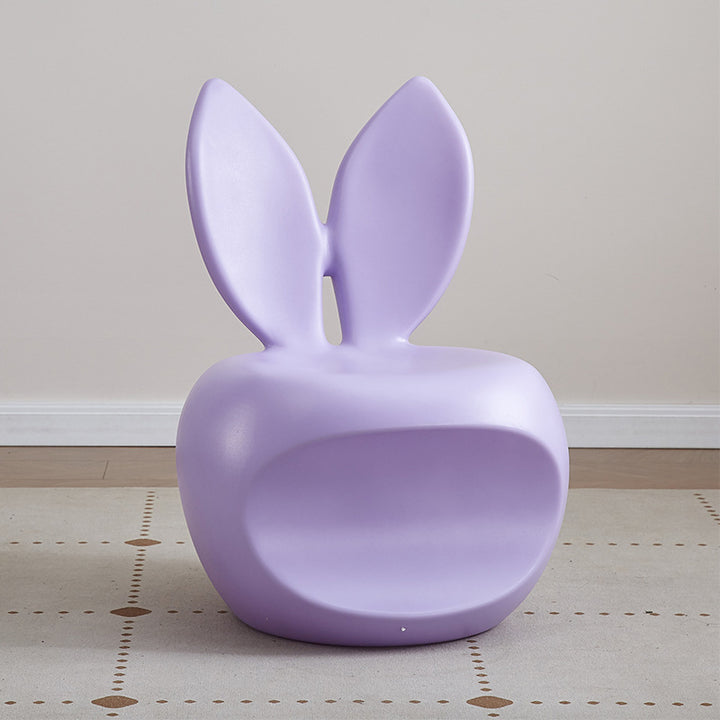 Tabouret dossier pour enfants en forme de lapin, rond et créatif contemporain en PE pour salon 