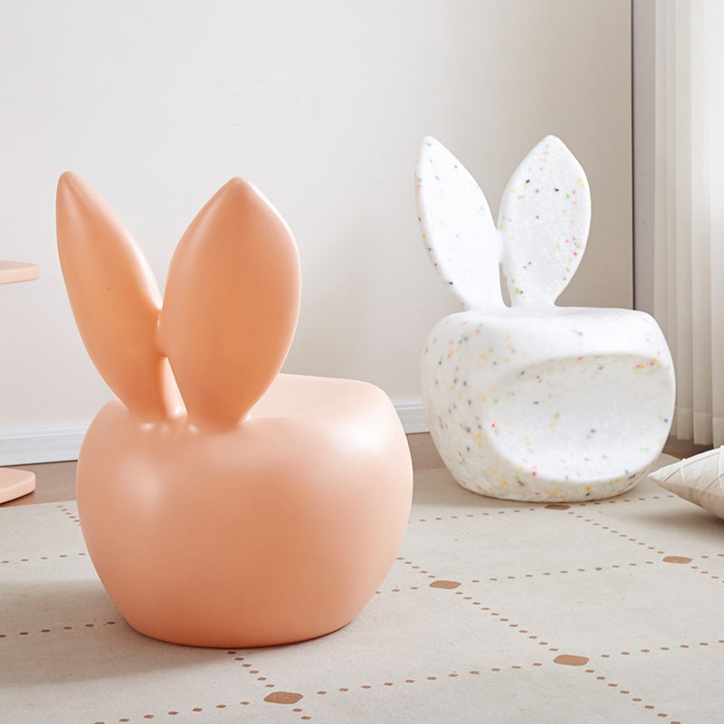 Tabouret dossier pour enfants en forme de lapin, rond et créatif contemporain en PE pour salon 