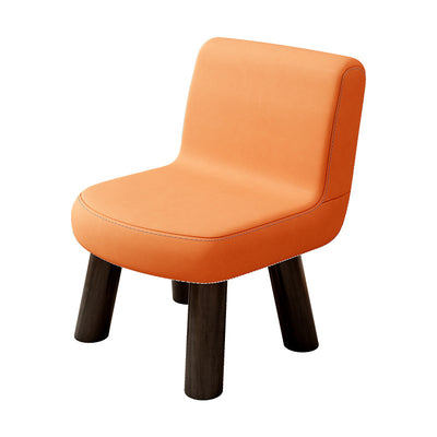 Contemporary Scandinavian Square High-Quality Faux Leather Pine Solid Wood Backrest Kids Low Stool For Living Room