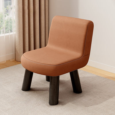 Contemporary Scandinavian Square High-Quality Faux Leather Pine Solid Wood Backrest Kids Low Stool For Living Room