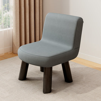 Contemporary Scandinavian Square High-Quality Faux Leather Pine Solid Wood Backrest Kids Low Stool For Living Room