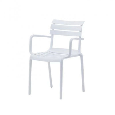 Contemporary Scandinavian Square PP Armrest Backrest Stackable Dining Chair For Dining Room