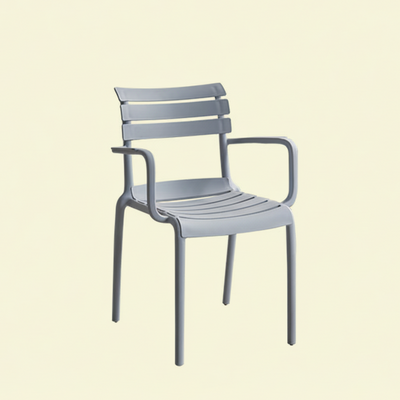 Contemporary Scandinavian Square PP Armrest Backrest Stackable Dining Chair For Dining Room