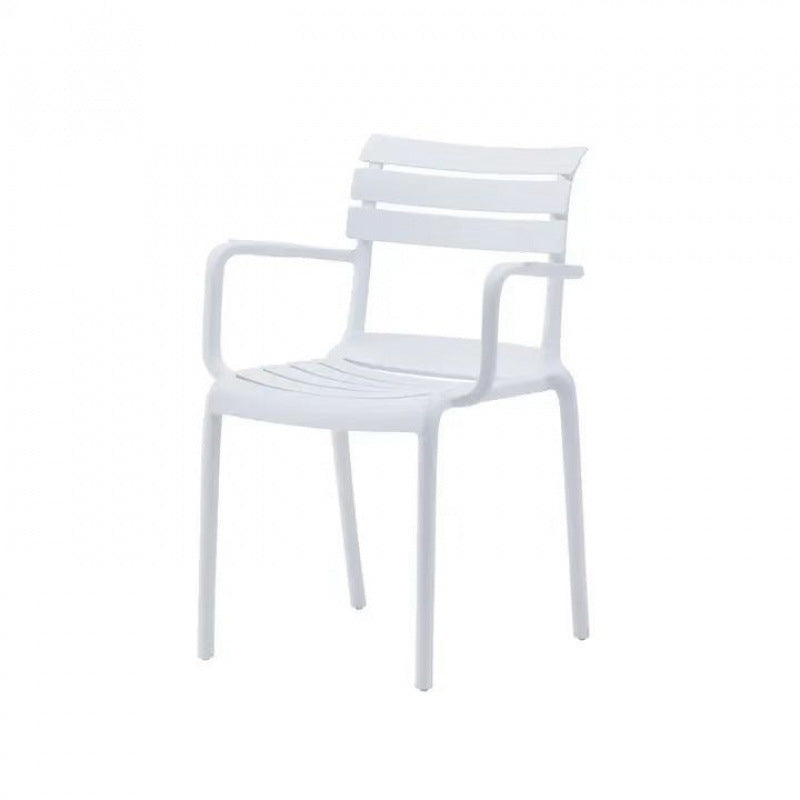 Contemporary Scandinavian Square PP Armrest Backrest Stackable Dining Chair For Dining Room
