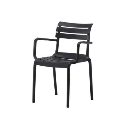 Contemporary Scandinavian Square PP Armrest Backrest Stackable Dining Chair For Dining Room