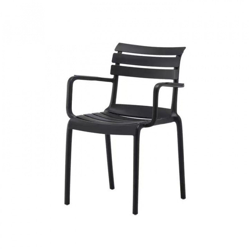 Contemporary Scandinavian Square PP Armrest Backrest Stackable Dining Chair For Dining Room