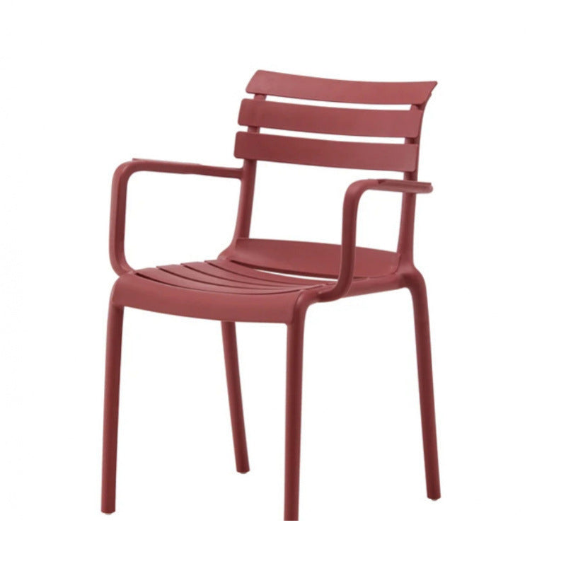 Contemporary Scandinavian Square PP Armrest Backrest Stackable Dining Chair For Dining Room