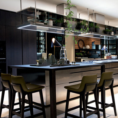 Contemporary Scandinavian Square PU Leather Ash Wood Solid Back Bar Stool For Kitchen