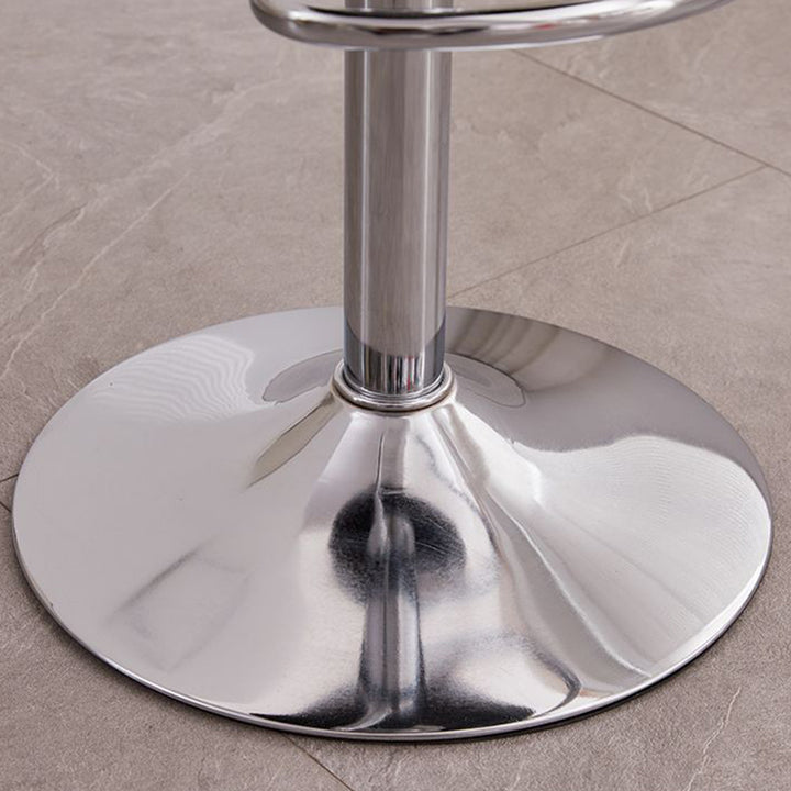 Tabouret de bar moderne minimaliste rond en similicuir PU et acier, réglable en hauteur, pivotant avec dossier pour cuisine 