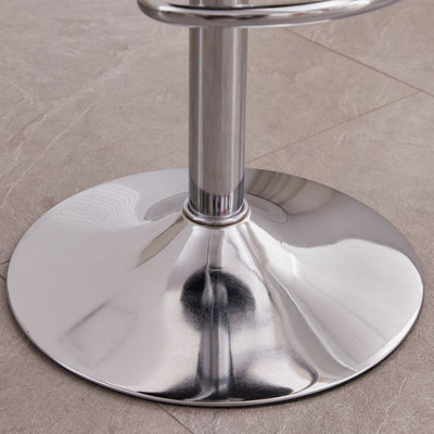 Modern Minimalist Round PU Leather Steel Height-Adjustable Swivel Backrest Bar Stool For Kitchen
