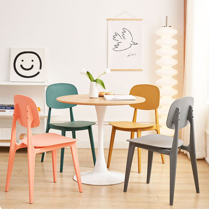 Contemporary Scandinavian Square PP Backrest Dining Chair For Dining Room