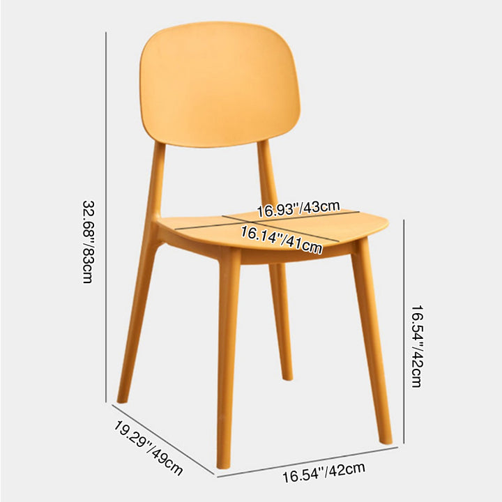 Contemporary Scandinavian Square PP Backrest Dining Chair For Dining Room