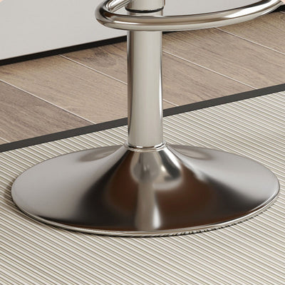 Contemporary Scandinavian Square PU Leather Iron Height-Adjustable Swivel Backrest Bar Stool For Kitchen