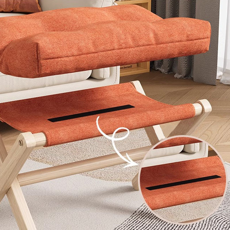 Modern Minimalist Rectangular Fabric Pine Solid Wood Foldable Kids Footstool For Living Room