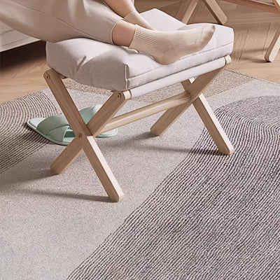 Modern Minimalist Rectangular Fabric Pine Solid Wood Foldable Kids Footstool For Living Room