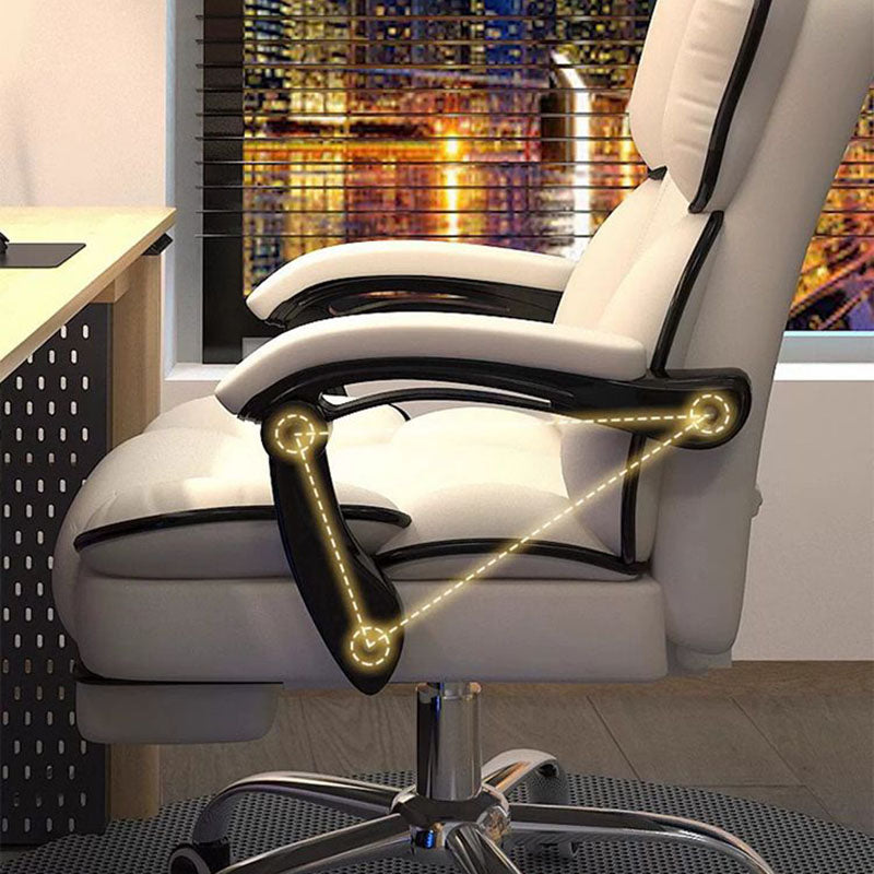 Contemporary Scandinavian Rectangular PU Leather Steel Height-Adjustable Swivel Backrest Armrest Gaming Chair For Bedroom