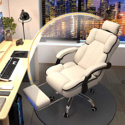 Contemporary Scandinavian Rectangular PU Leather Steel Height-Adjustable Swivel Backrest Armrest Gaming Chair For Bedroom