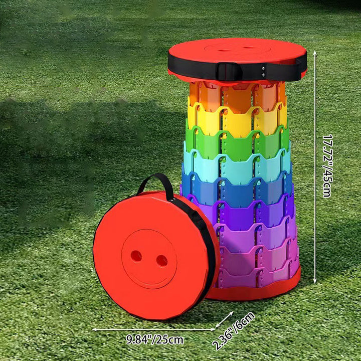 Taburete Plegable Extensible Moderno Minimalista Redondo Colorido PP Para Exteriores 