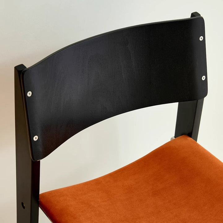 Traditional Vintage Square Beech Wood Plywood Iron Backrest Dining Chair For Dining Room