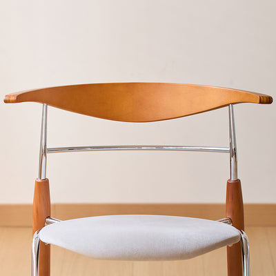 Traditional Vintage Square Iron Multi-layer Solid Wood Panel Red Oak Backrest Stylish Dining Chair For Dining Room