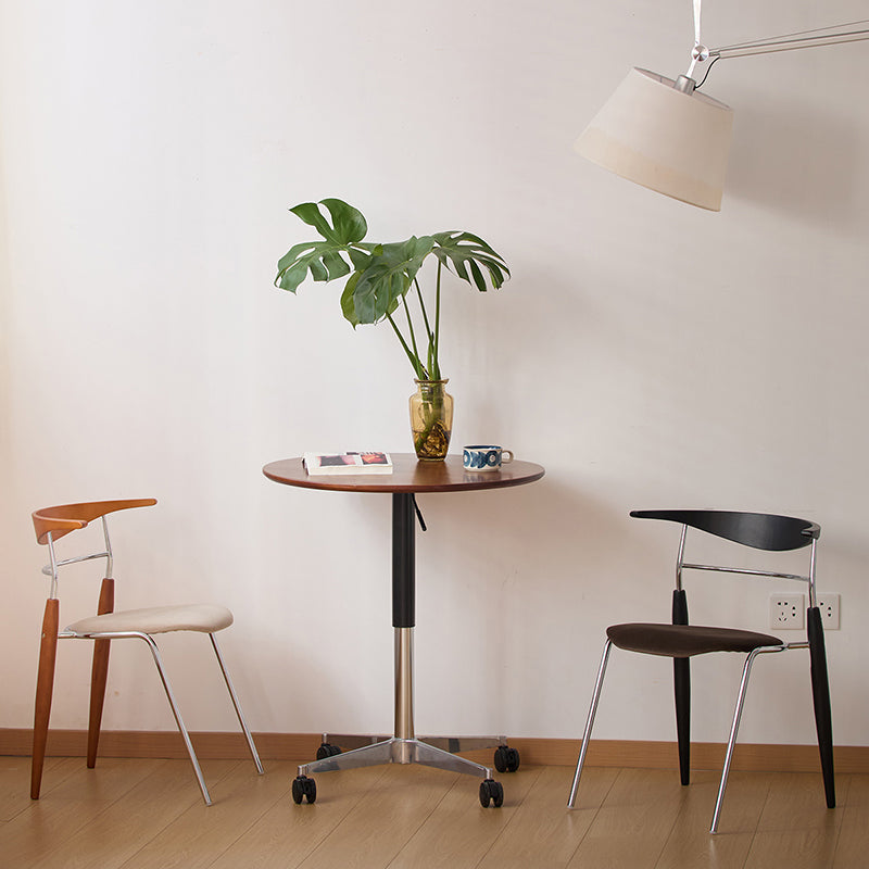 Traditional Vintage Square Iron Multi-layer Solid Wood Panel Red Oak Backrest Stylish Dining Chair For Dining Room