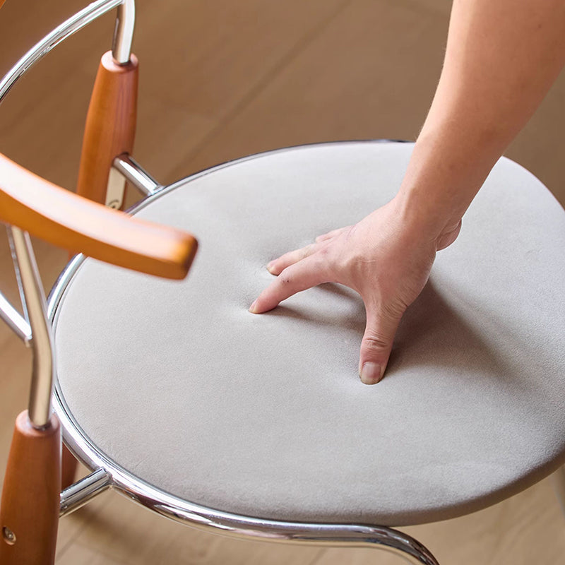 Traditional Vintage Square Iron Multi-layer Solid Wood Panel Red Oak Backrest Stylish Dining Chair For Dining Room