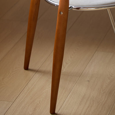 Traditional Vintage Square Iron Multi-layer Solid Wood Panel Red Oak Backrest Stylish Dining Chair For Dining Room