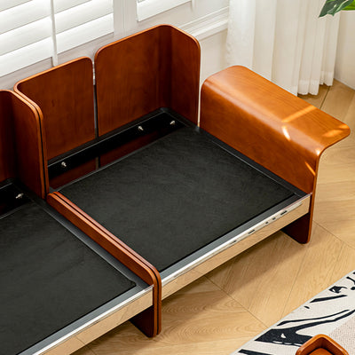 Traditional Vintage Square Vintage Green Multi-layer Solid Wood Panel Iron Stainless Steel Fabric Backrest Armrest Sofa For Living Room