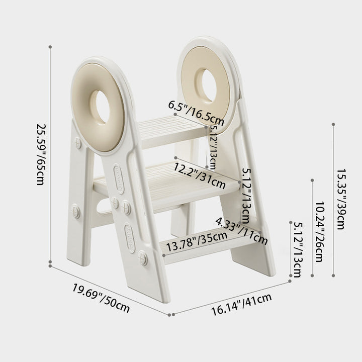Taburete plegable para niños de 3 pasos de HDPE rectangular contemporáneo escandinavo para dormitorio y sala de estar 