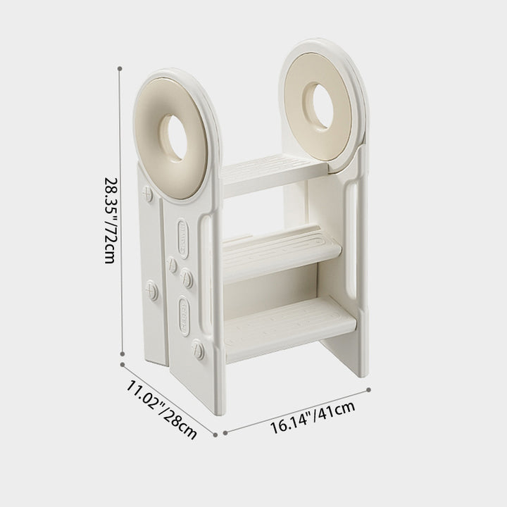 Taburete plegable para niños de 3 pasos de HDPE rectangular contemporáneo escandinavo para dormitorio y sala de estar 