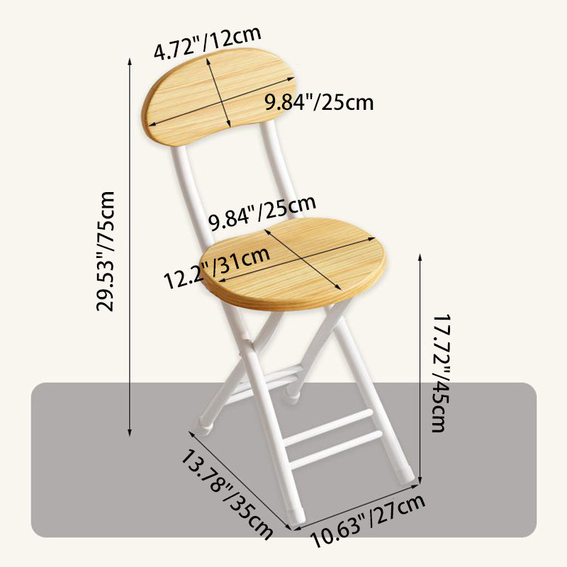 Moderner minimalistischer runder MDF-Eisen-Klappstuhl für das Wohnzimmer 