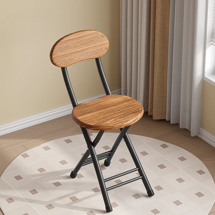 Moderner minimalistischer runder MDF-Eisen-Klappstuhl für das Wohnzimmer 