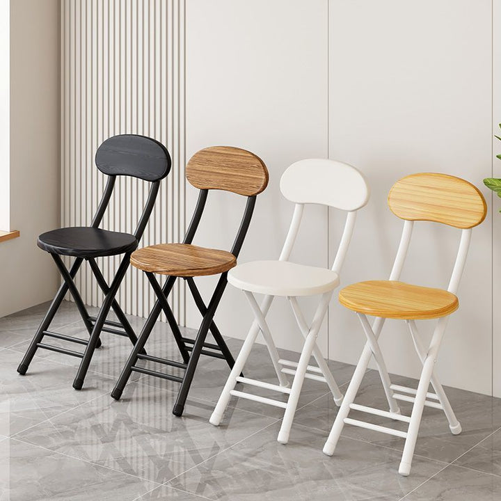 Moderner minimalistischer runder MDF-Eisen-Klappstuhl für das Wohnzimmer 