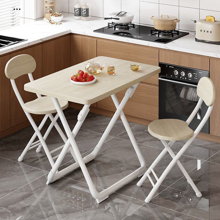Moderner minimalistischer runder MDF-Eisen-Klappstuhl für das Wohnzimmer 