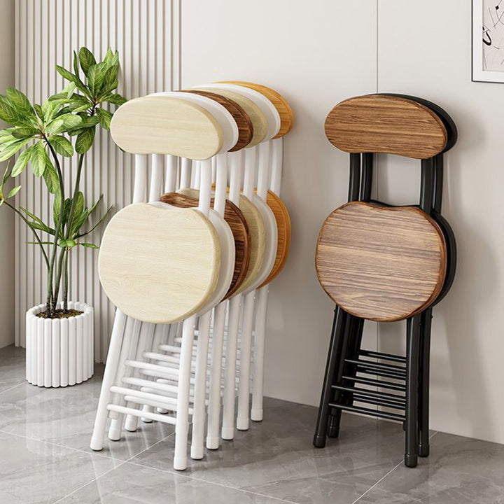 Moderner minimalistischer runder MDF-Eisen-Klappstuhl für das Wohnzimmer 