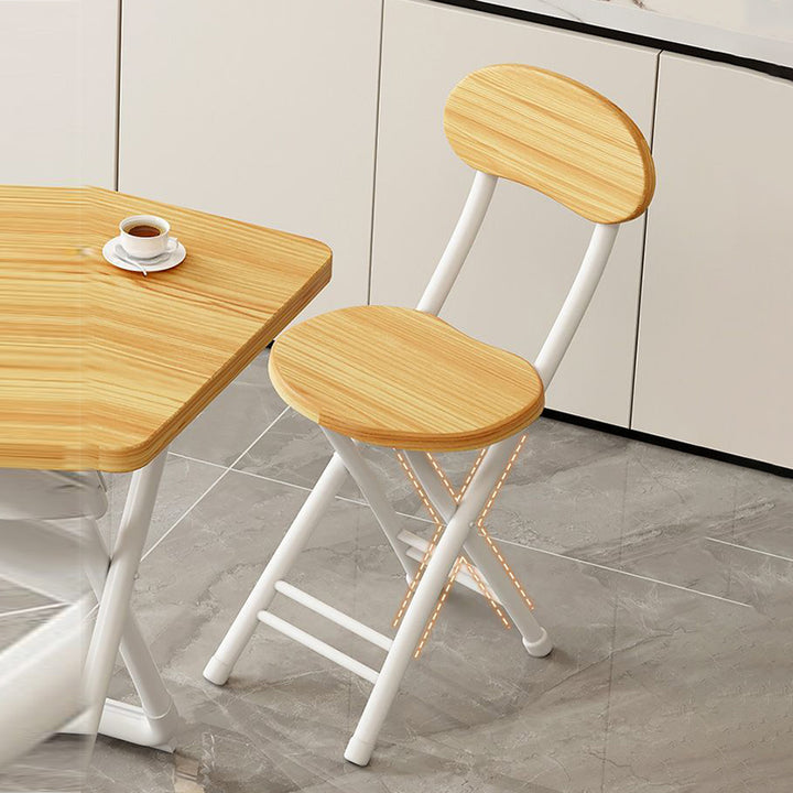 Moderner minimalistischer runder MDF-Eisen-Klappstuhl für das Wohnzimmer 