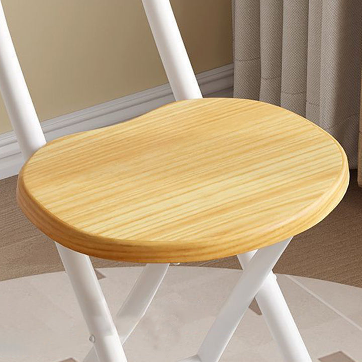 Moderner minimalistischer runder MDF-Eisen-Klappstuhl für das Wohnzimmer 