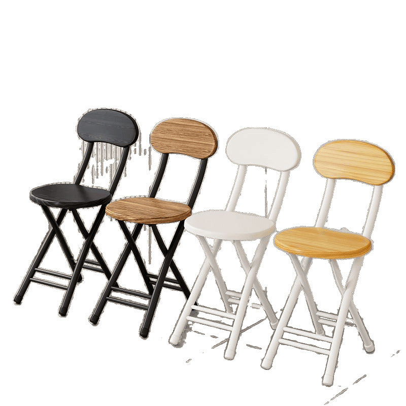Moderner minimalistischer runder MDF-Eisen-Klappstuhl für das Wohnzimmer 