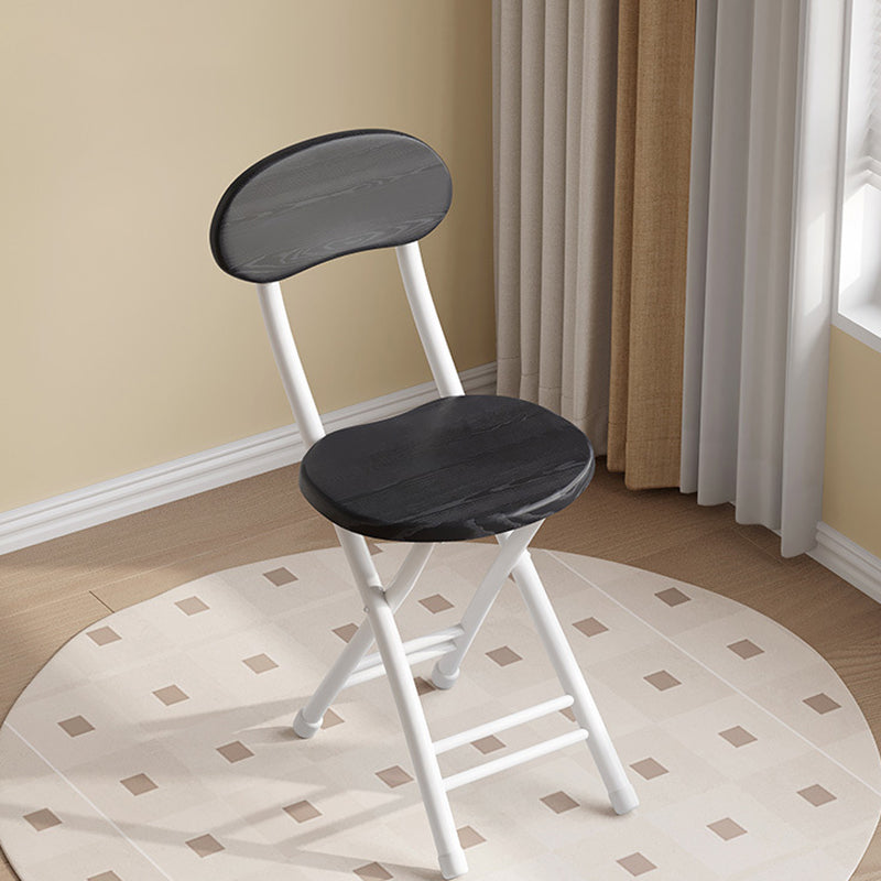 Moderner minimalistischer runder MDF-Eisen-Klappstuhl für das Wohnzimmer 